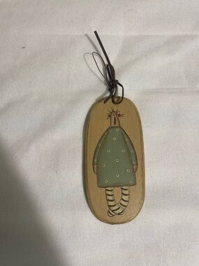 Primitive Folk Art Wooden Wall Hanging Plaque Rustic Hand Painted Girl Decor 6”